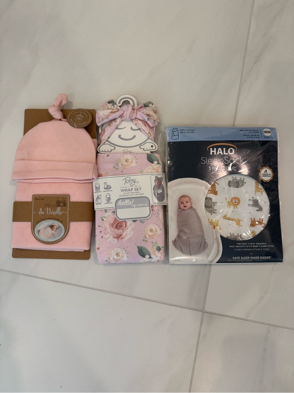 NWT Set of 3 Baby Swaddle Sets